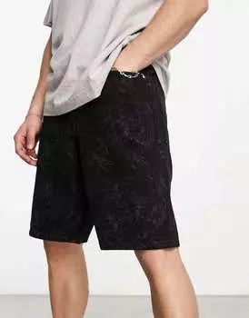 Узкие джинсовые шорты стандартной длины с цветочным принтом ASOS DESIGN