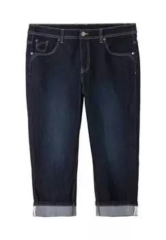 Узкие джинсы 7/8 с контрастной тесьмой по внутреннему краю Sheego, цвет Blue Black Denim