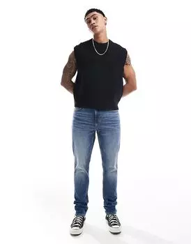 Узкие джинсы ASOS DESIGN в выбеленном средне-синем цвете