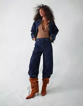 Узкие джинсы-бочонки ASOS DESIGN, выстиранные после стирки