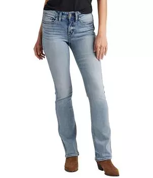 Узкие джинсы Bootcut со средней посадкой Silver Jeans Co. Suki, синий