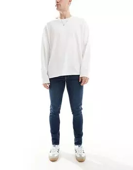 Узкие джинсы цвета стираный индиго New Look