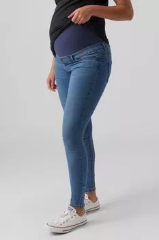 Узкие джинсы для беременных с растяжкой выше живота Vero Moda, синий