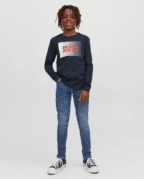 узкие джинсы для мальчика Jack & Jones, синий