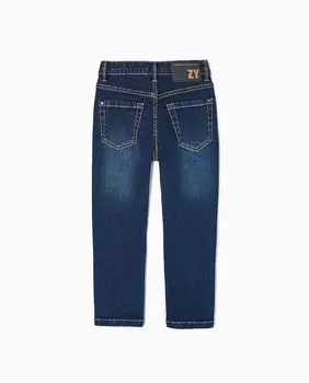 Узкие джинсы для мальчика с регулируемой талией внутри Zippy, темно-синий