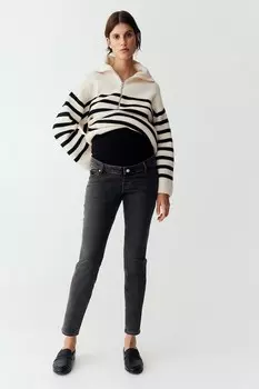 Узкие джинсы до щиколотки mama H&M, серый