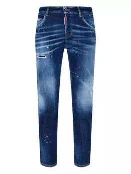Узкие джинсы DSQUARED2 с эффектом потертостей, синий