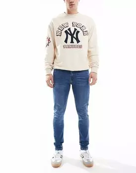 Узкие джинсы DTT стретч средне-синего цвета Don't Think Twice