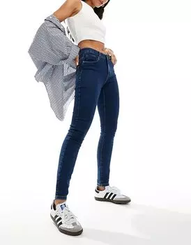 Узкие джинсы Elly средней посадки из темно-синего денима Vero Moda