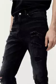 Узкие джинсы H&M, черный