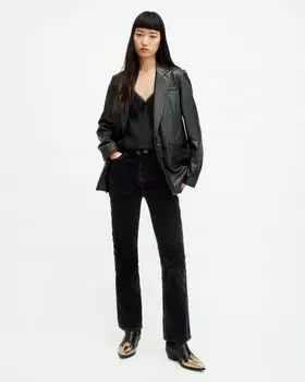 Узкие джинсы Hollis из ворсованного денима Bootcut AllSaints, черный