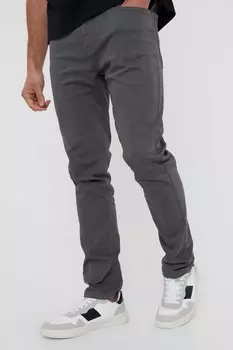 Узкие джинсы из эластичного денима перекрашенного кроя Threadbare, серый