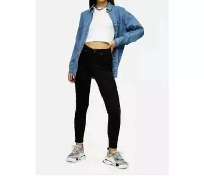 Узкие джинсы Jamie High Rise Stretch Denim черного цвета Topshop