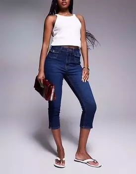 Узкие джинсы-капри River Island темно-синего цвета