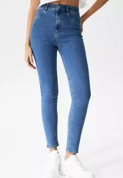 Узкие джинсы королевского синего цвета PULL&BEAR