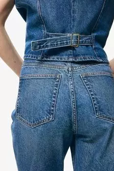 Узкие джинсы mom с высокой посадкой H&M, синий