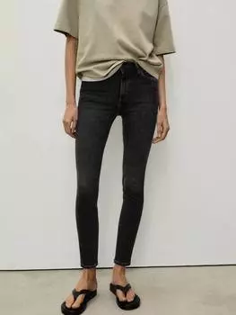 Узкие джинсы newisa средней посадки Mango, темно-серый