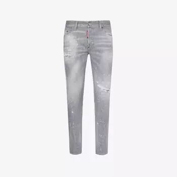 Узкие джинсы Paint Skater из эластичного денима классического кроя Dsquared2, серый
