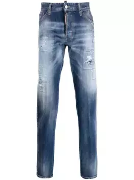 Узкие джинсы с эффектом потертости DSQUARED2, синий