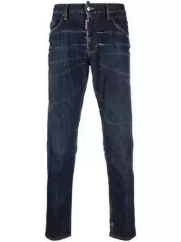 Узкие джинсы с эффектом выбеливания DSQUARED2, синий