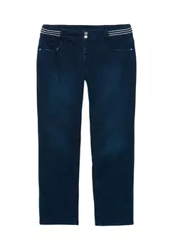 Узкие джинсы с блестящей декоративной лентой на поясе Sheego, цвет Blue Denim