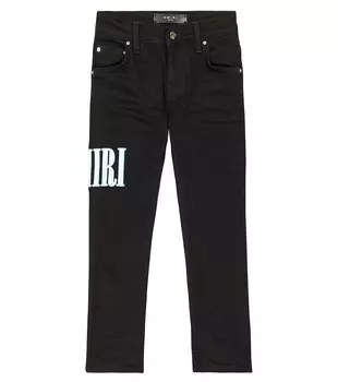 Узкие джинсы с логотипом Amiri, черный