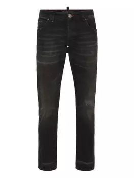 Узкие джинсы с логотипом Philipp Plein, черный