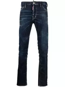 Узкие джинсы с нашивкой-логотипом DSQUARED2, синий