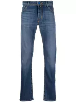 Узкие джинсы с нашивкой-логотипом JACOB COHEN, синий