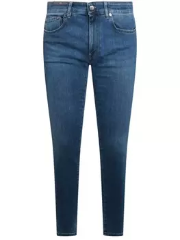 Узкие джинсы с нашивкой-логотипом PT Torino, синий