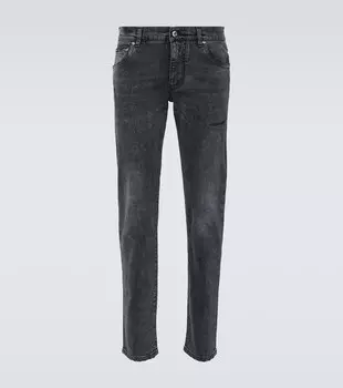 Узкие джинсы с низкой посадкой Dolce&Gabbana, серый