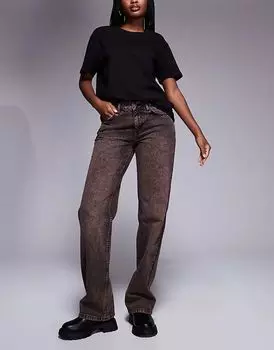 Узкие джинсы с низкой посадкой коричневого оттенка ASOS DESIGN