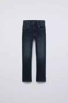 Узкие джинсы с подкладкой ZARA, синий/серый