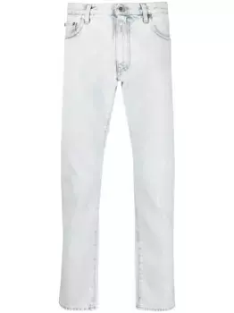 Узкие джинсы с полосками Diag OFF-WHITE, синий