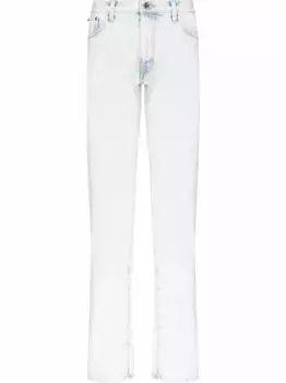 Узкие джинсы с полосками Diag OFF-WHITE, синий