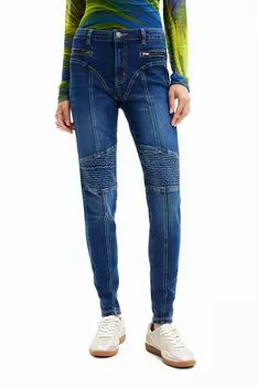 Узкие джинсы с потертым эффектом Desigual, синий