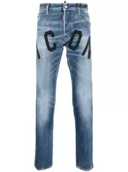 Узкие джинсы с принтом Icon DSQUARED2, синий