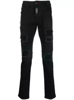 Узкие джинсы с прорезями Philipp Plein, черный