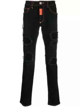 Узкие джинсы с прорезями Philipp Plein, черный