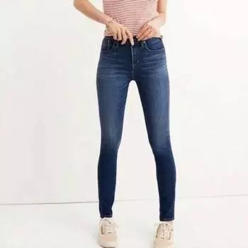 Узкие джинсы с высокой посадкой 10 дюймов синего цвета Madewell