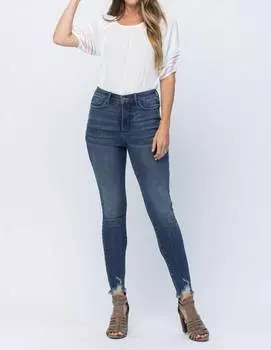 Узкие джинсы с высокой посадкой и контролем живота, средней степени стирки Judy Blue, цвет medium wash