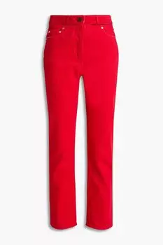 Узкие джинсы с высокой посадкой и вырезами VALENTINO GARAVANI, красный