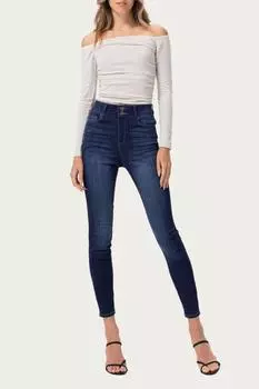 Узкие джинсы с высокой посадкой из темного денима Jelly Jeans, цвет dark denim