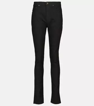 Узкие джинсы с высокой посадкой SAINT LAURENT, черный