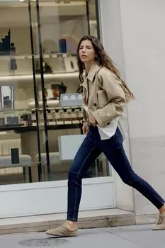 Узкие джинсы с высокой талией z1975 ZARA, синий