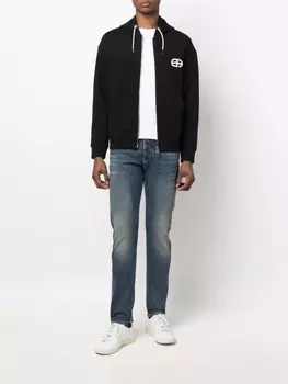 Узкие джинсы с заниженной талией Emporio Armani, синий