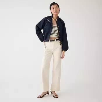Узкие джинсы широкого кроя цвета экрю J.Crew, экрю
