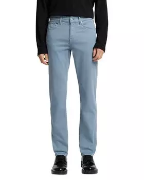 Узкие джинсы Slimmy Slim Fit в синем сатине с эффектом стрейч 7 For All Mankind, синий