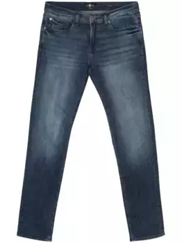 Узкие джинсы средней посадки 7 For All Mankind, синий