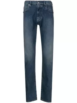 Узкие джинсы средней посадки Emporio Armani, синий